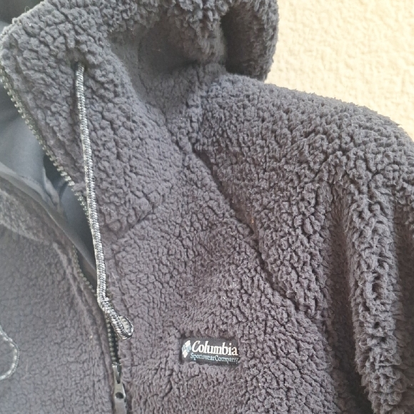 Columbia Womens CSC Sherpa Charcoal Fleece Hooded Jacket - Picture 2 of 7